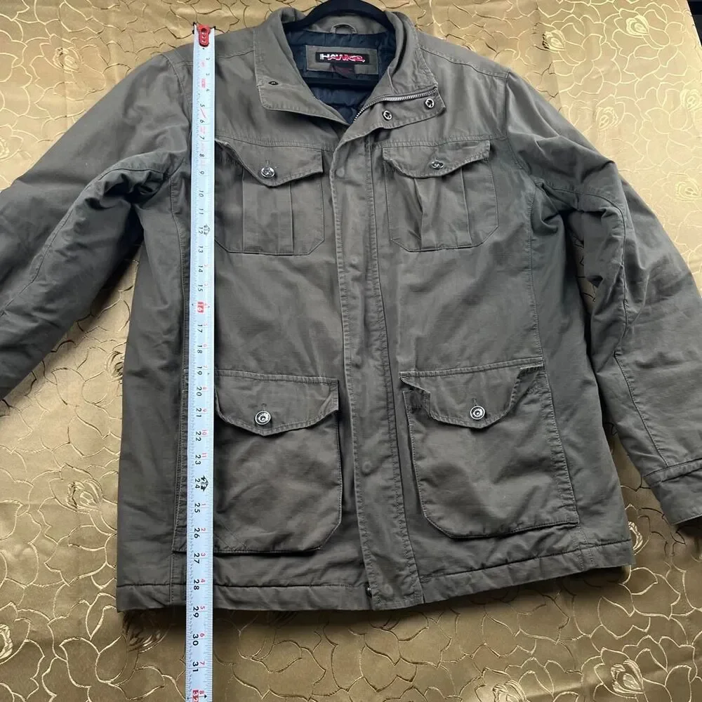 Hawkers-co Men's Grey and Khaki Jacket L